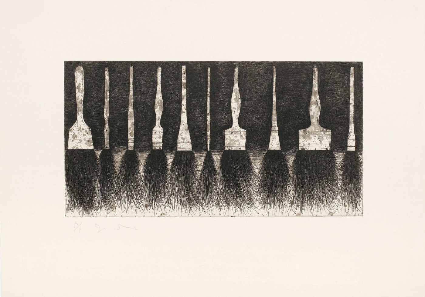 Jim Dine, Five Paintbrushes (fifth state), 1973