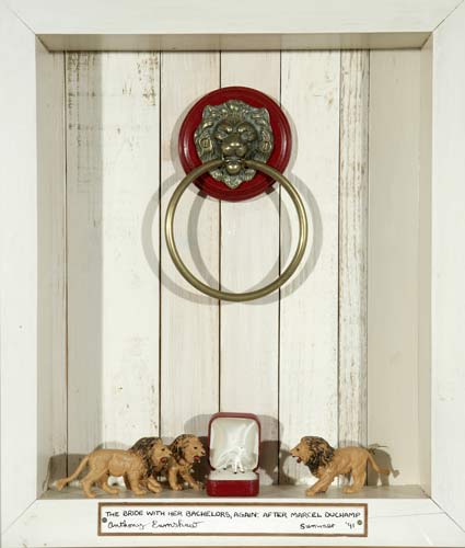 Anthony Earnshaw (1924 - 2001) The Bride with her Bachelors Again: After Marcel Duchamp, 1991 Boxed assemblage 45 x 40...
