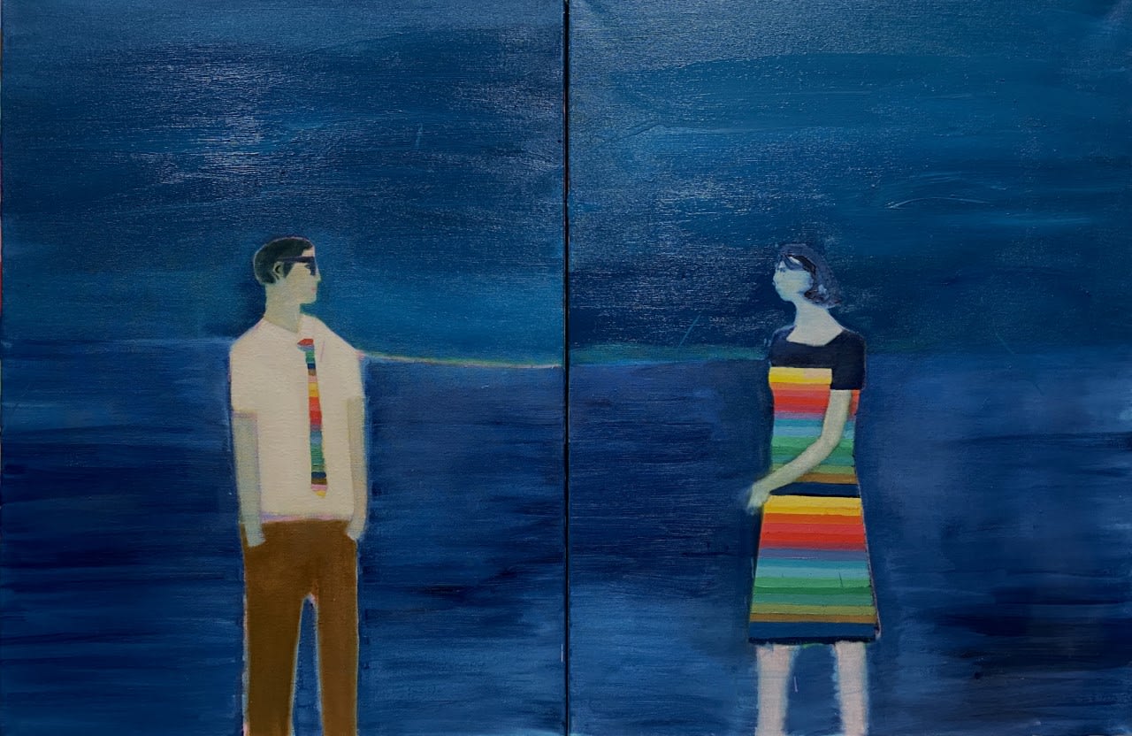 TOM HAMMICK Love Divided: Adalieta and Torello, 2020 Oil on canvas 81 x 122 cm | 32 x 48 in...