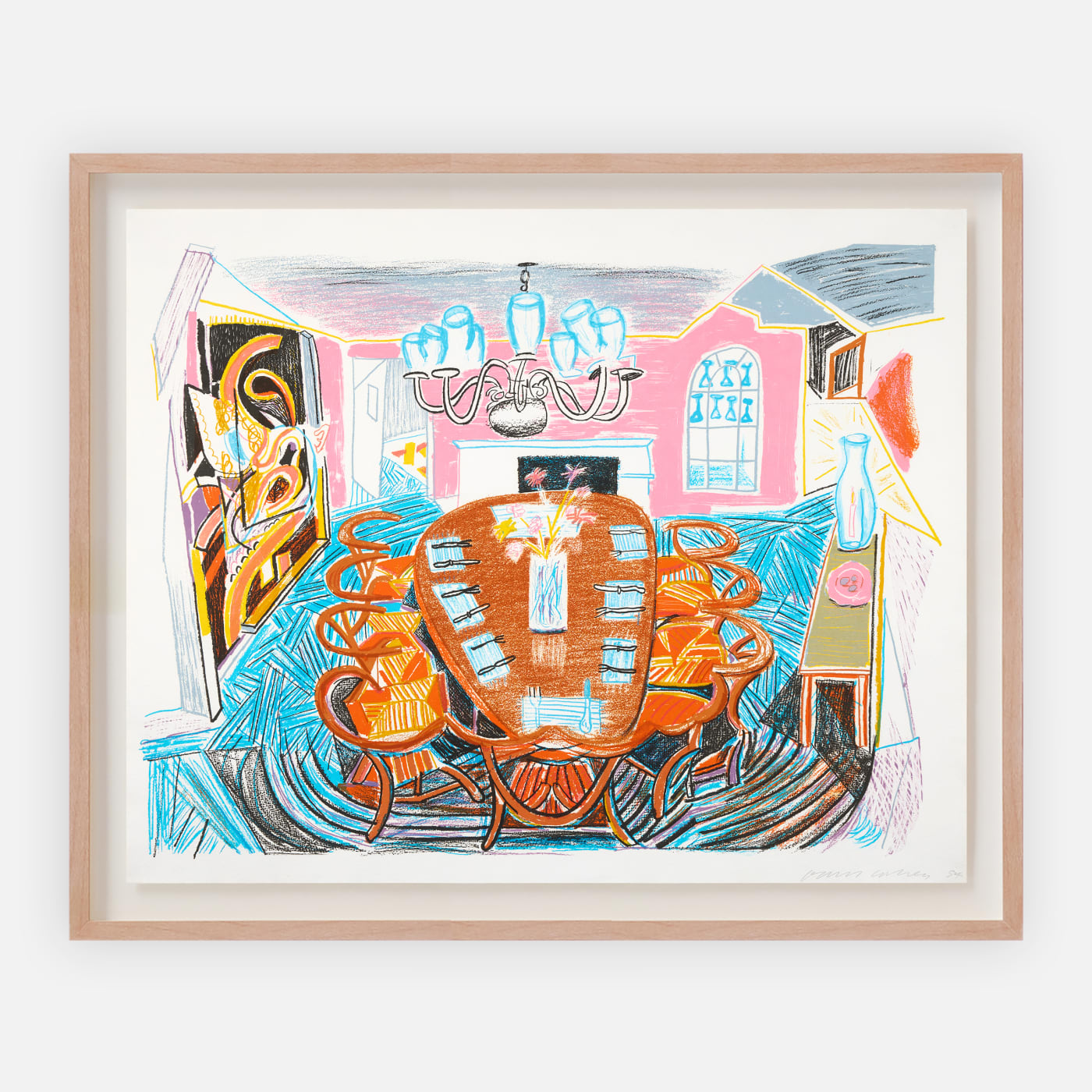 One dynamic and compositionally advanced example of his lithographic practice is from his Moving Focus series. Tyler Dining Room (1984),...