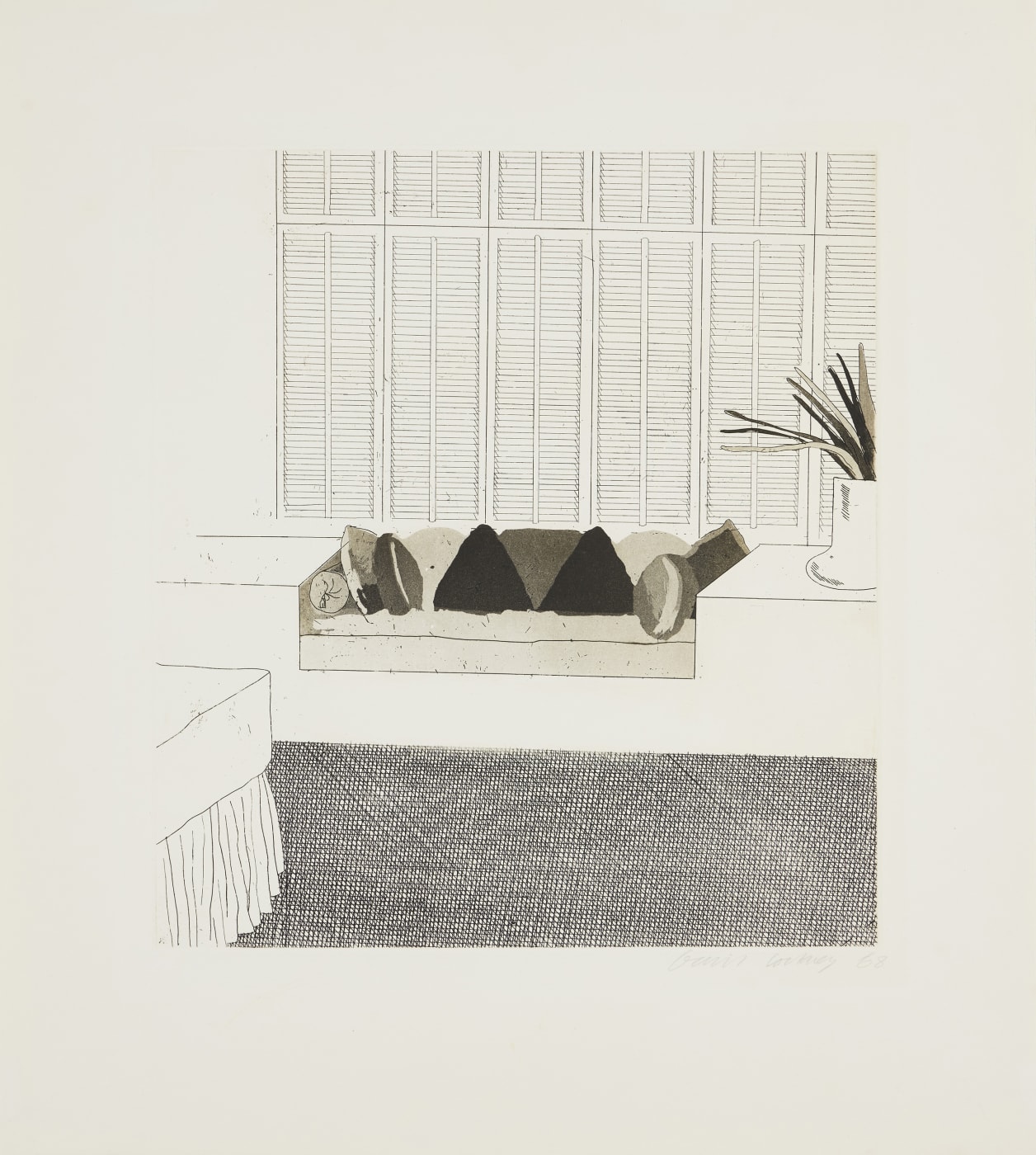 Hockney has always demonstrated an acute awareness of art historical lineage. In Artist and Model, he deliberately inserts himself into...