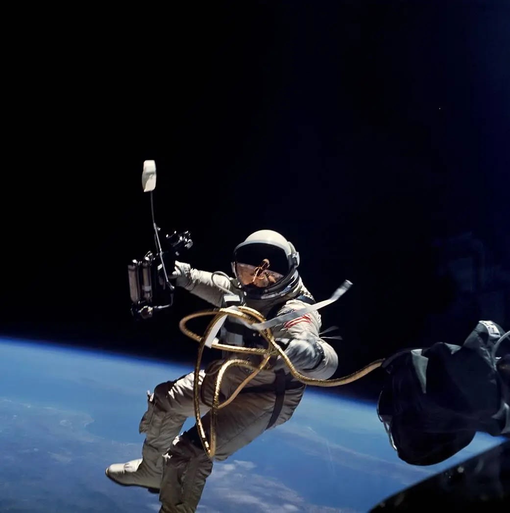 The source image for Santiago Montoya&rsquo;s Space Walk is a photograph of trailblazing astronaut Ed White taken during the first...