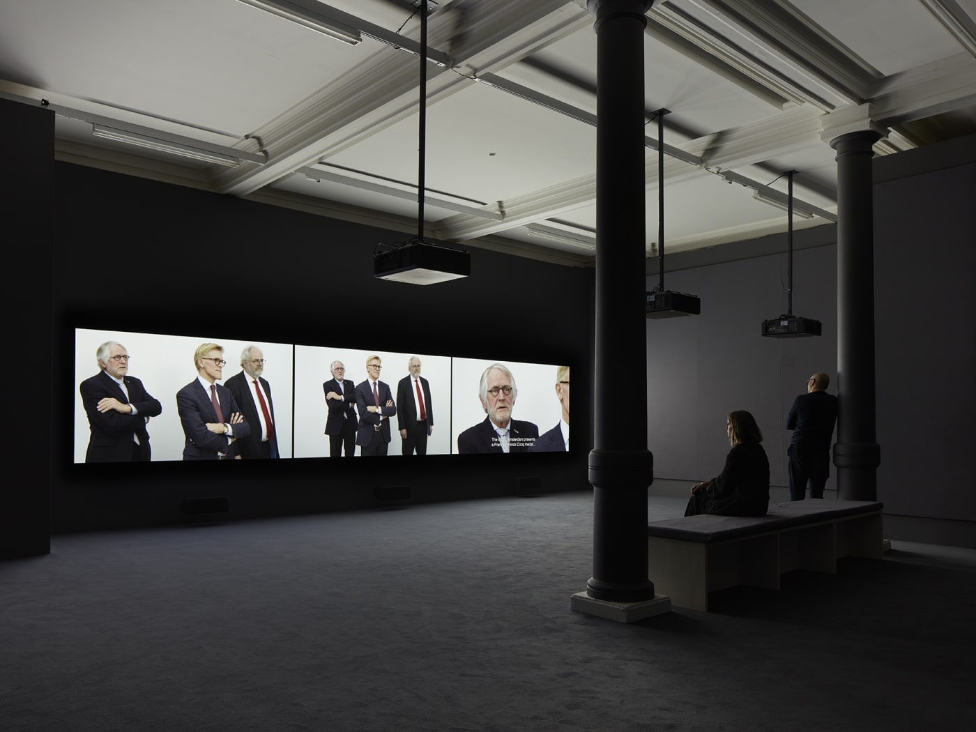 The centerpiece of Rineke Dijkstra's first exhibition at the Marian Goodman Gallery in London is the triptych video installation Night...