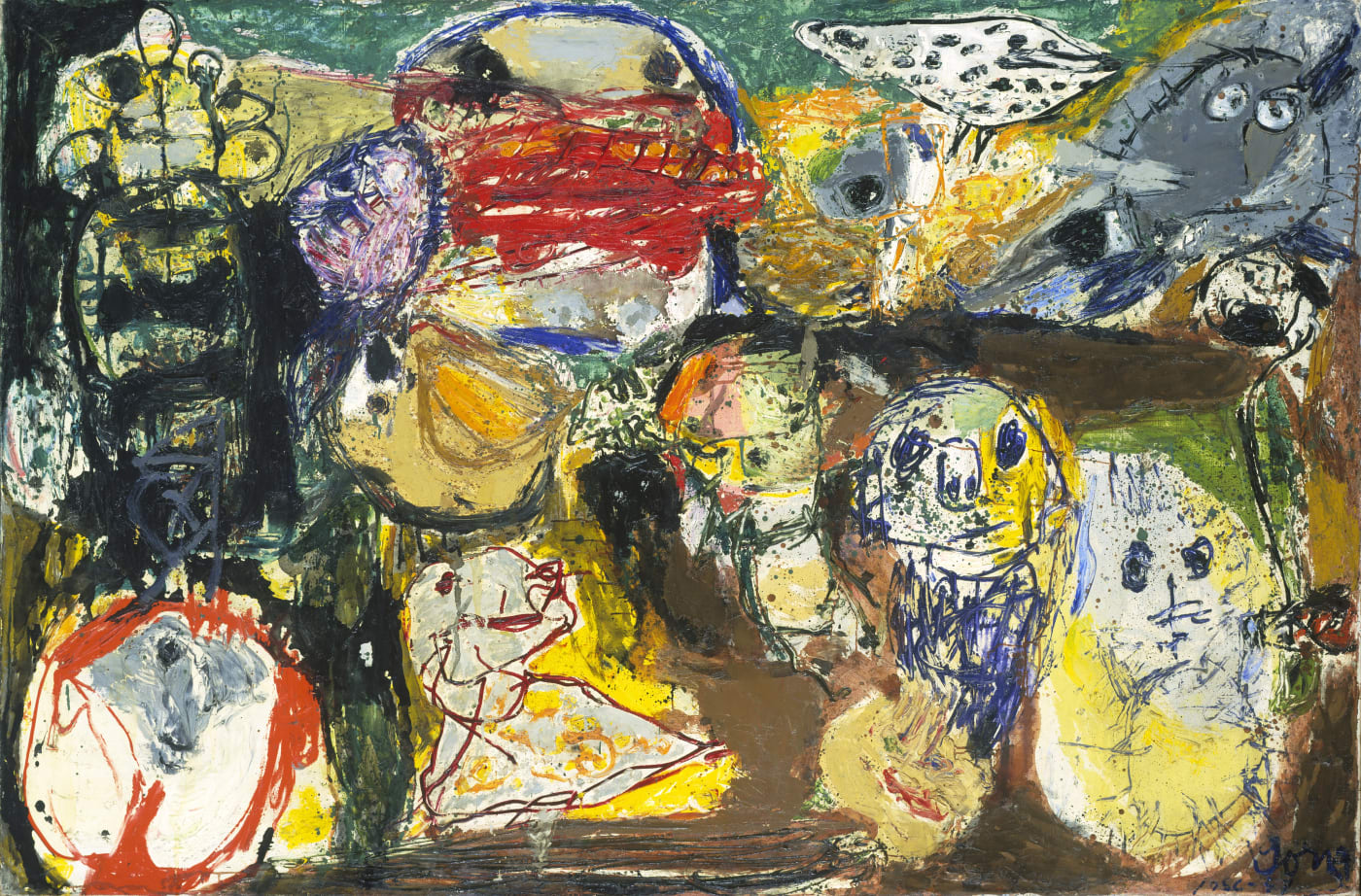 This drawing of a work by the Danish artist Asger Jorn exemplifies the inversion required to transpose a painting into...