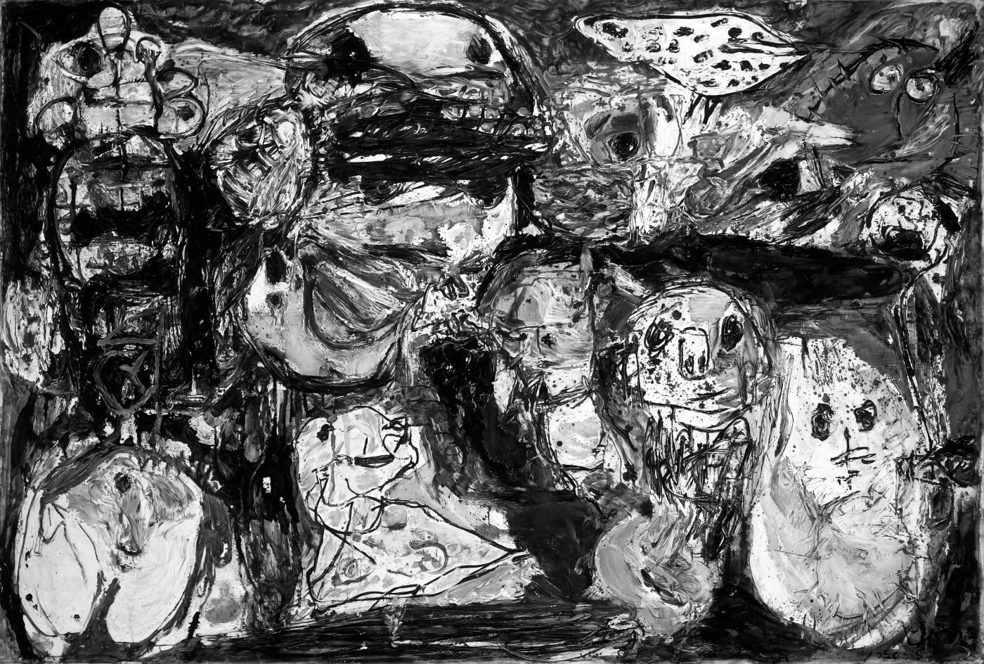 This drawing of a work by the Danish artist Asger Jorn exemplifies the inversion required to transpose a painting into...