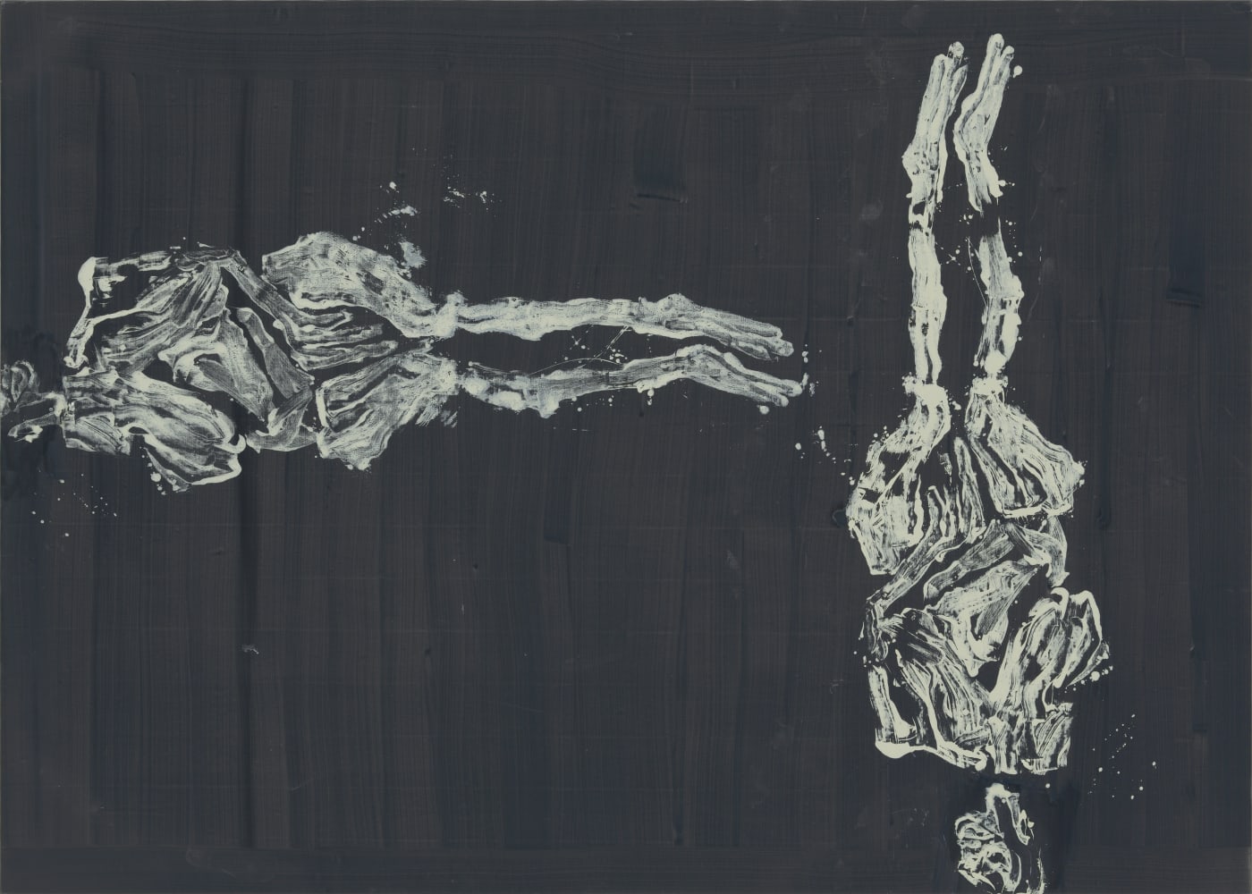 On these darker works, Baselitz transfers the same monotype figure twice in a composition that references Picasso’s L’Aubade. In this...
