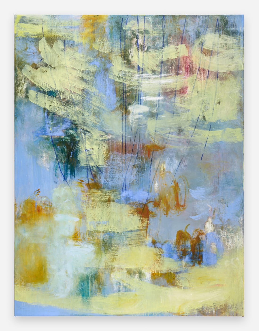 Rooney’s prominent use of line across the paintings in the exhibition seems to point to an elemental desire to leave...