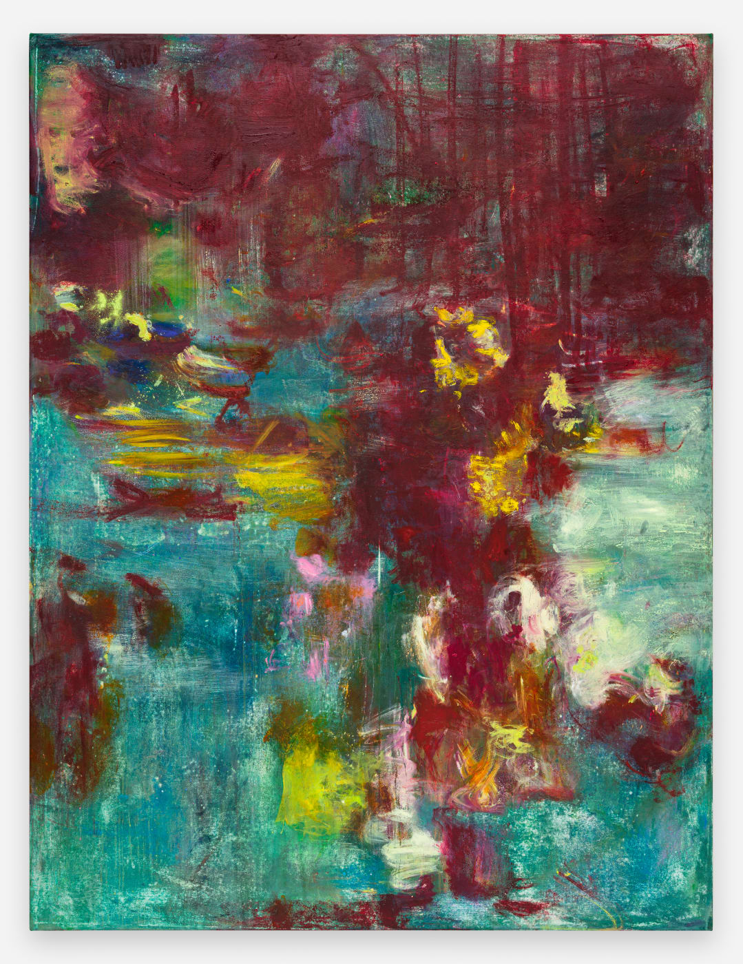Rooney’s prominent use of line across the paintings in the exhibition seems to point to an elemental desire to leave...