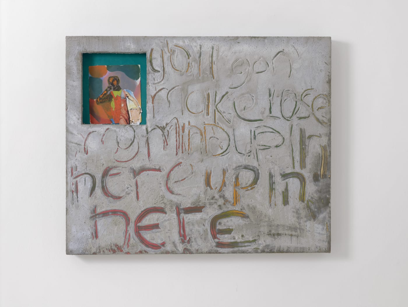 This work features a collaged portrait of the late American rapper DMX (1970–2021). The rapper’s famous lyrics were inscribed into...