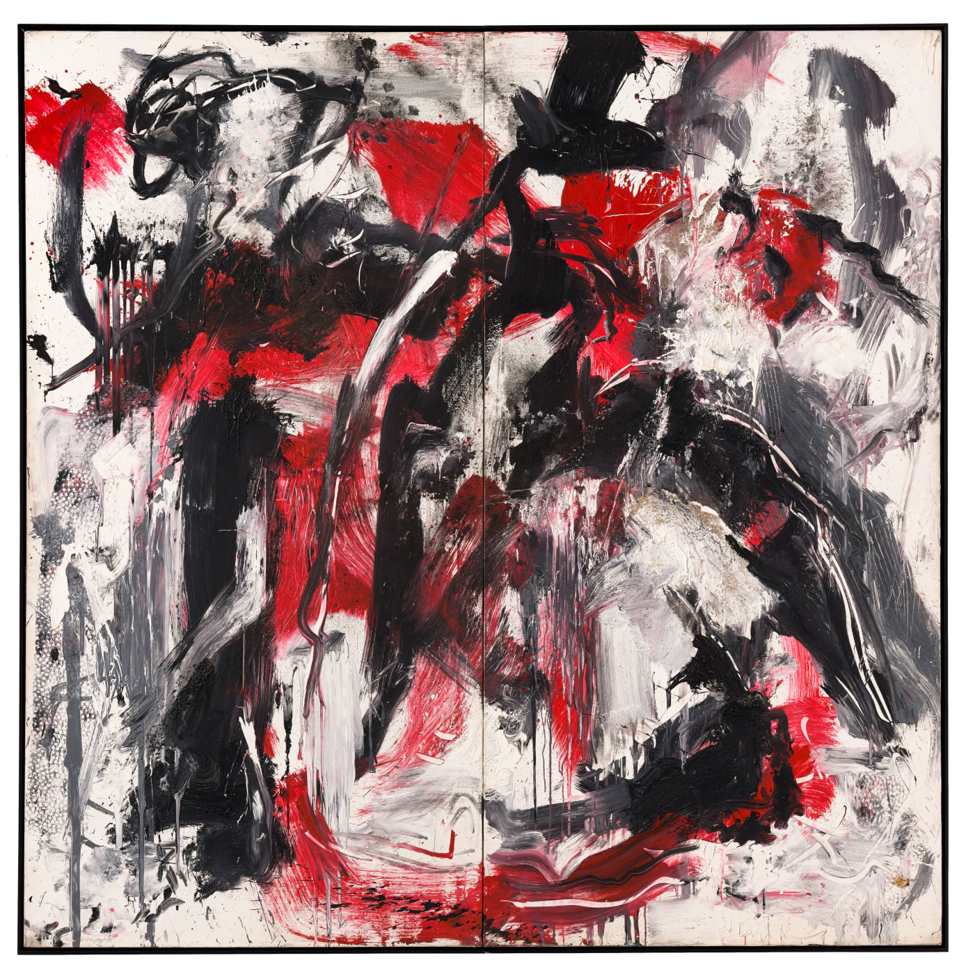 The stark contrast between black and white was a central characteristic of Vedova's work, later complemented by a single primary...