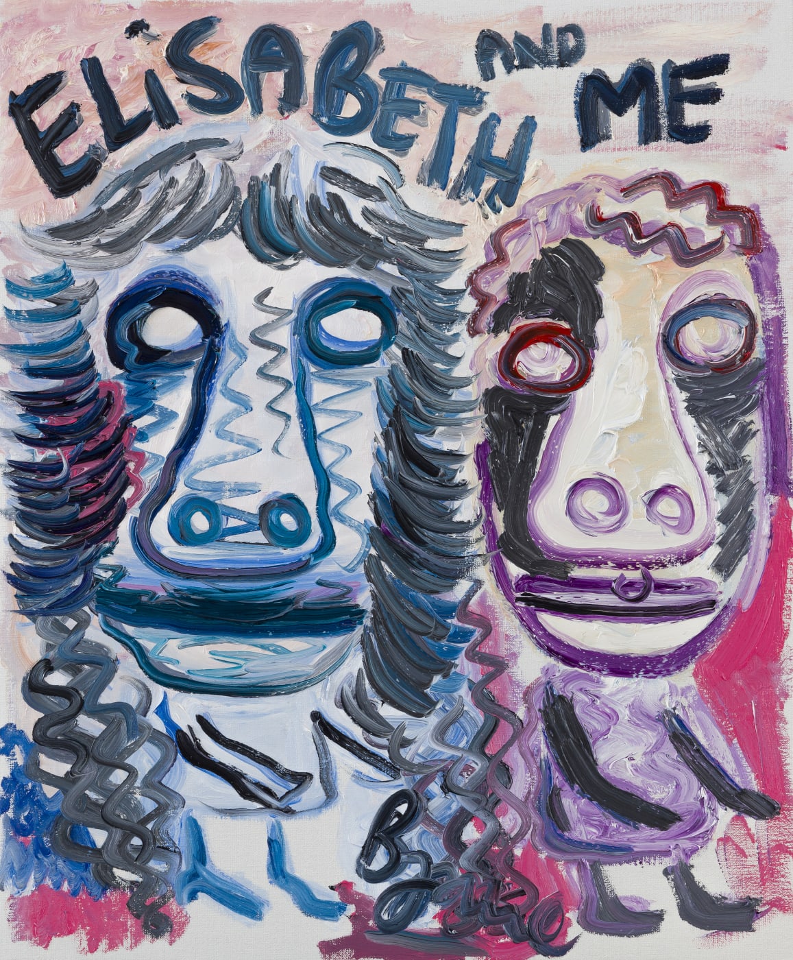 Elisabeth and Me, 2020 Oil paint on canvas 65 x 54 cm (25,59 x 21,26 in) Bjarne Melgaard never met...