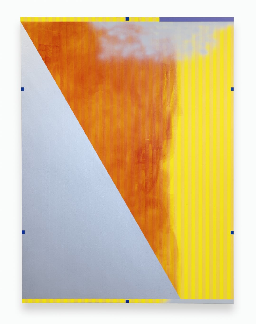 The artist uses what he refers to as ‘high-pitched colours’ in these works, his fluorescent yellow and silvery grey giving...