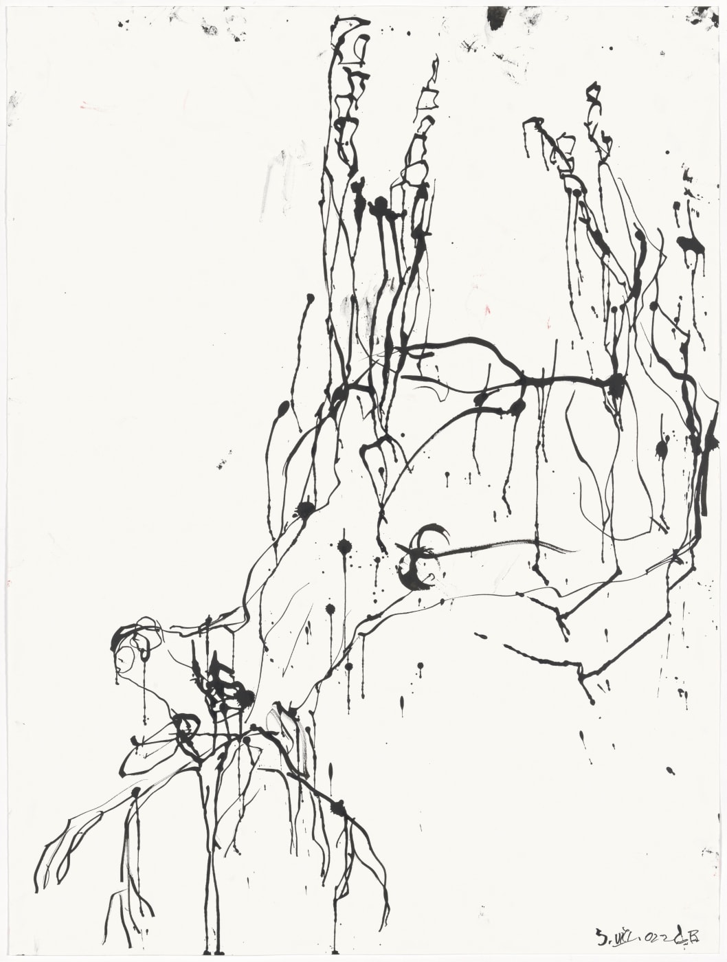 Georg Baselitz Hirsch, 2022 Black ink on paper 99.9 x 75 cm