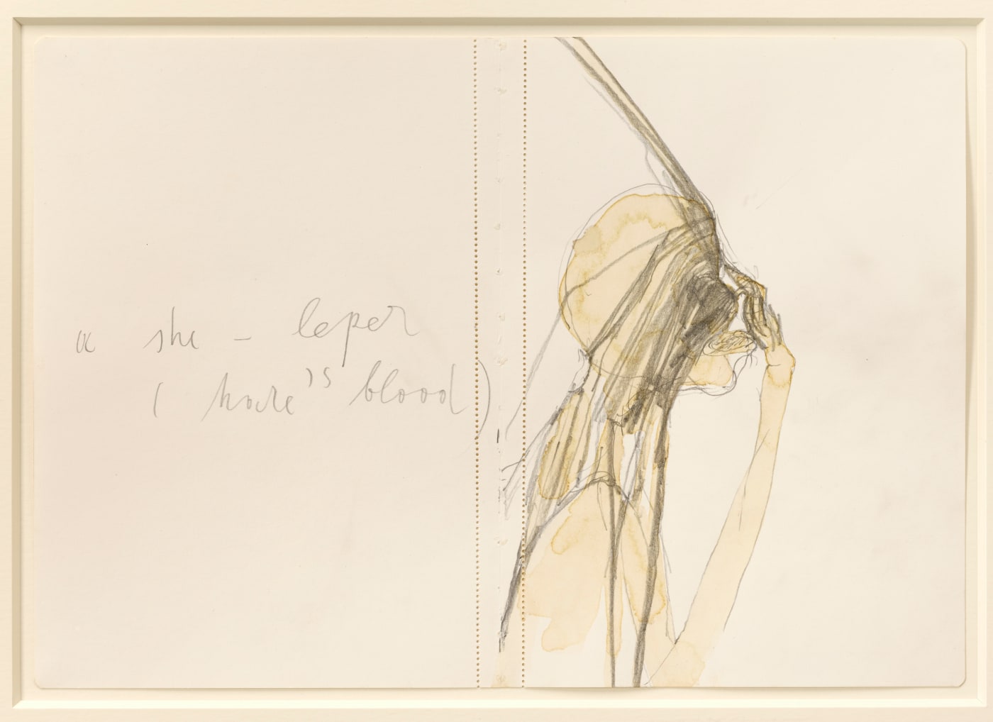 Joseph Beuys a she-leper (hare's blood), 1975 Pencil and watercolour on paper 22.8 x 32.8 cm (8.97 x 12.91 in)