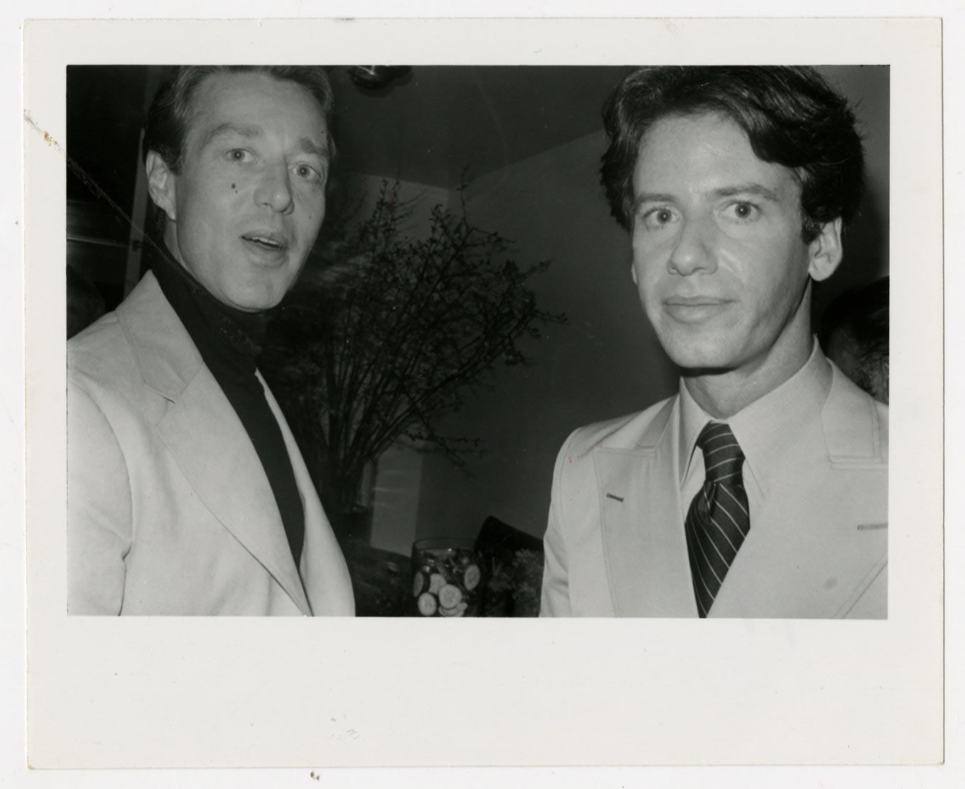 Halston and Calvin at another party; the latter was becoming bigger than the former by 1981. — BC Halston and...