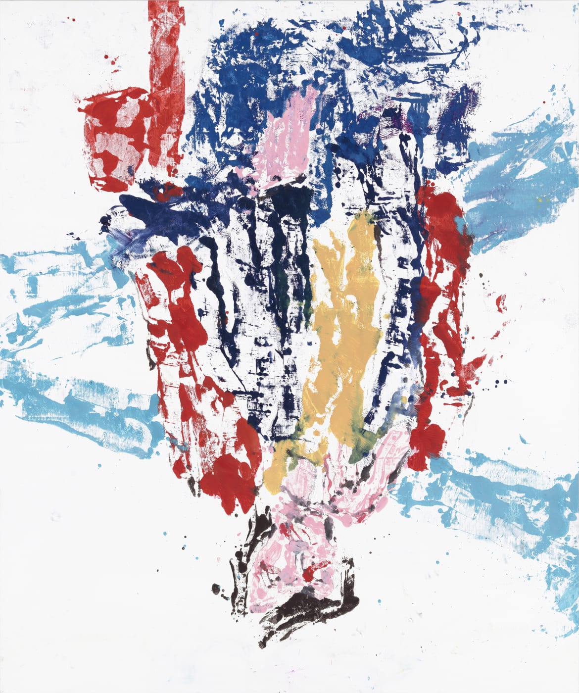 Throughout the paintings on view in the exhibition, the artist deploys the monotype printing technique that has become characteristic of...