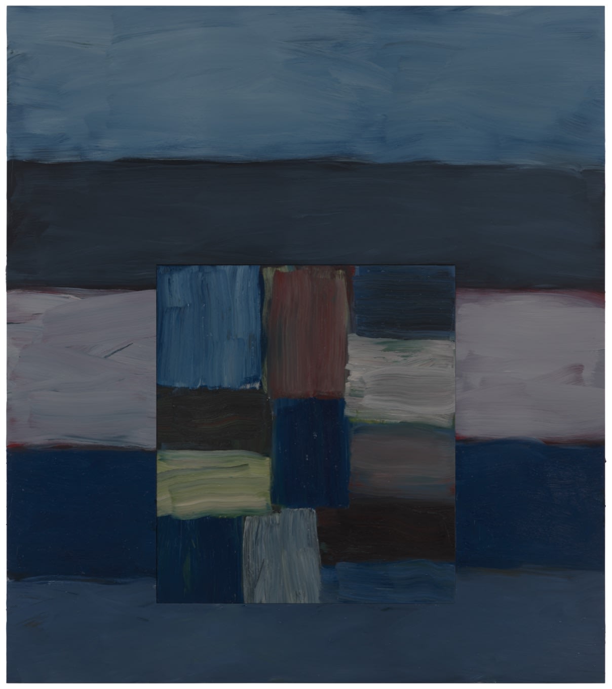 Works such as California Deep (2023) combine Scully’s two essential geometries, embedding one painting within another to establish a dialogue...