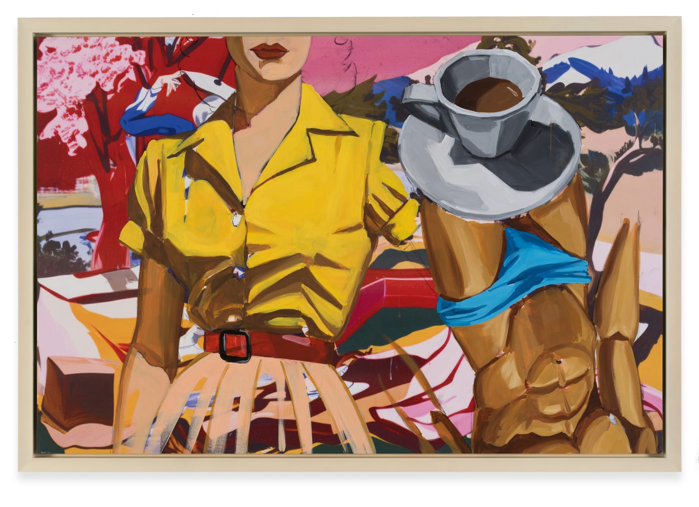 Blue Trunks, 2025 Oil, acrylic, Flashe and charcoal on archival UV print on linen 101.6 x 152.4 cm (40 x...