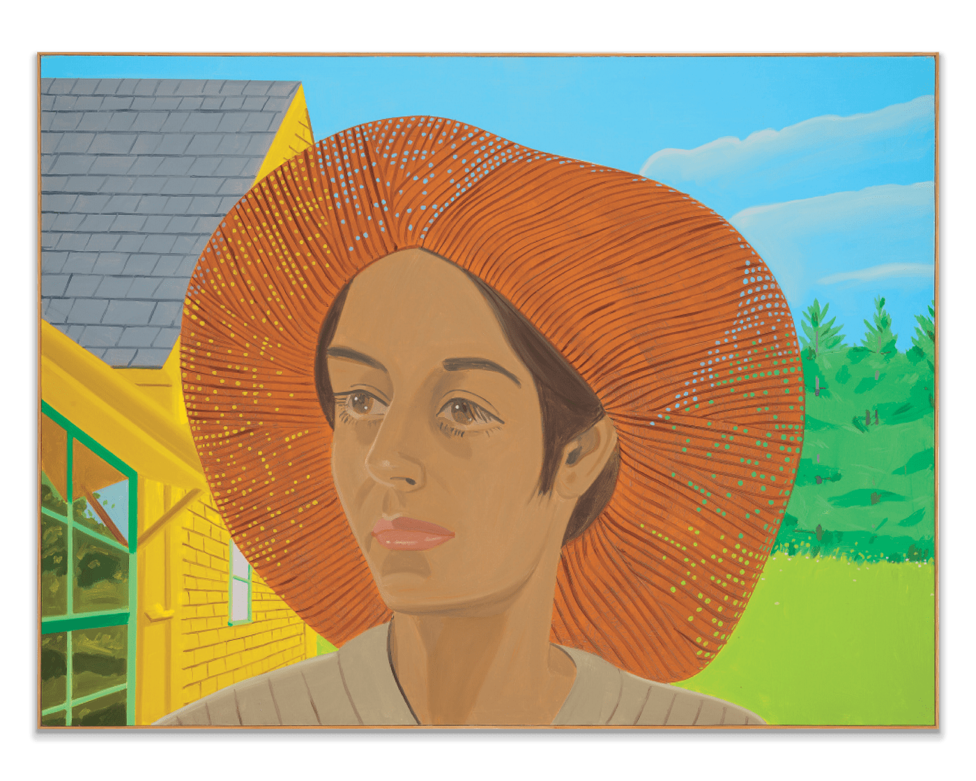 Alex Katz Orange Hat 2, 1973 Oil on linen 182.9 x 243.8 cm (72 x 96 in)
