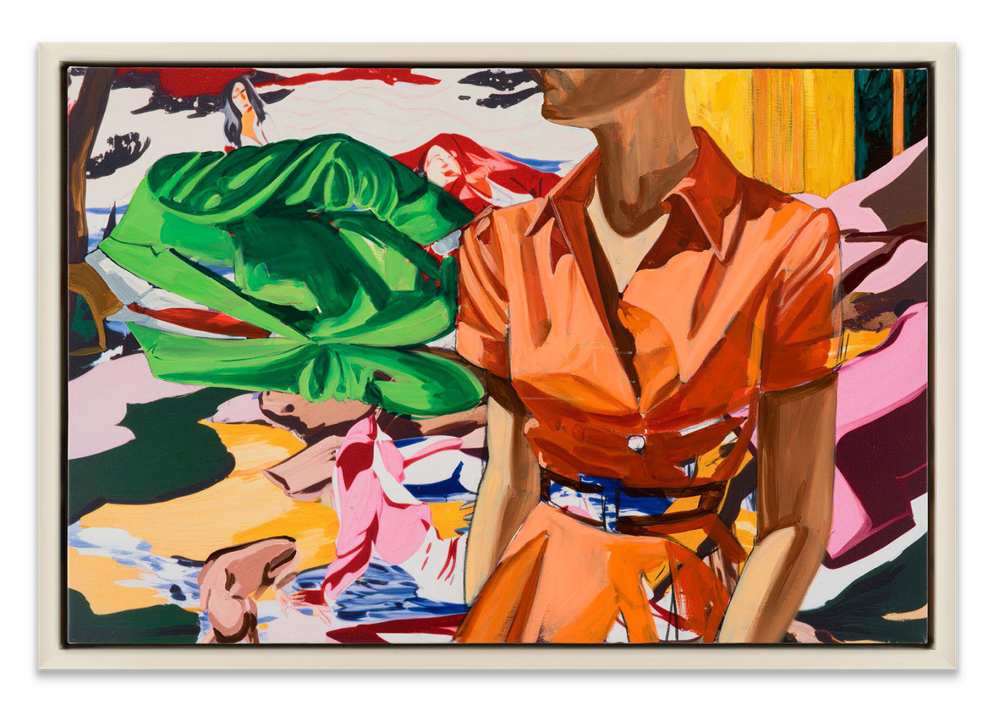 David Salle Green Jacket, 2025 Oil, acrylic, Flashe and charcoal on archival UV print on linen 101.6 x 152.4 cm...