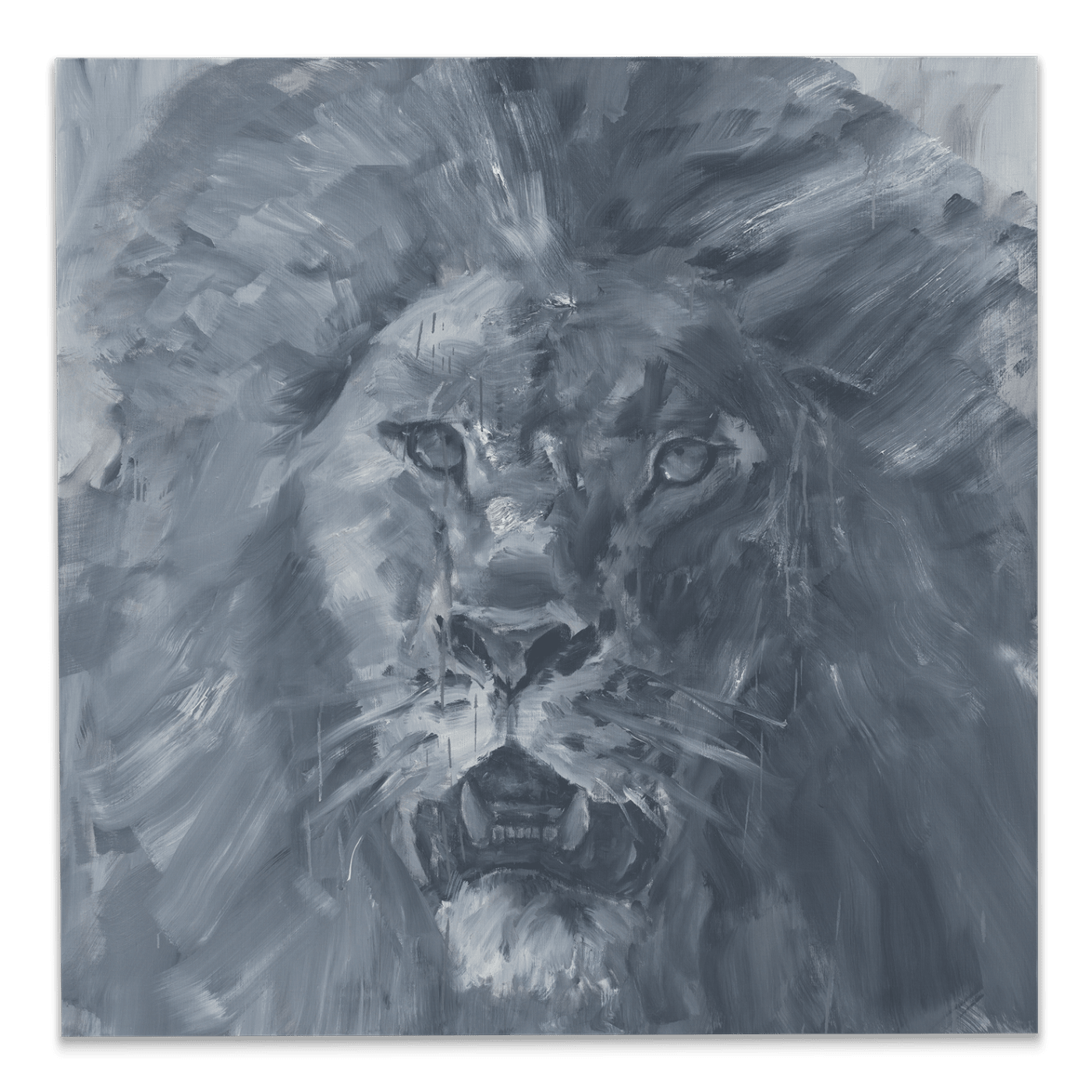 Yan Pei-Ming Head of a Lion, Wild Gaze, 2025 Oil on canvas 142.5 x 142.5 cm (56.1 x 56.1 in)