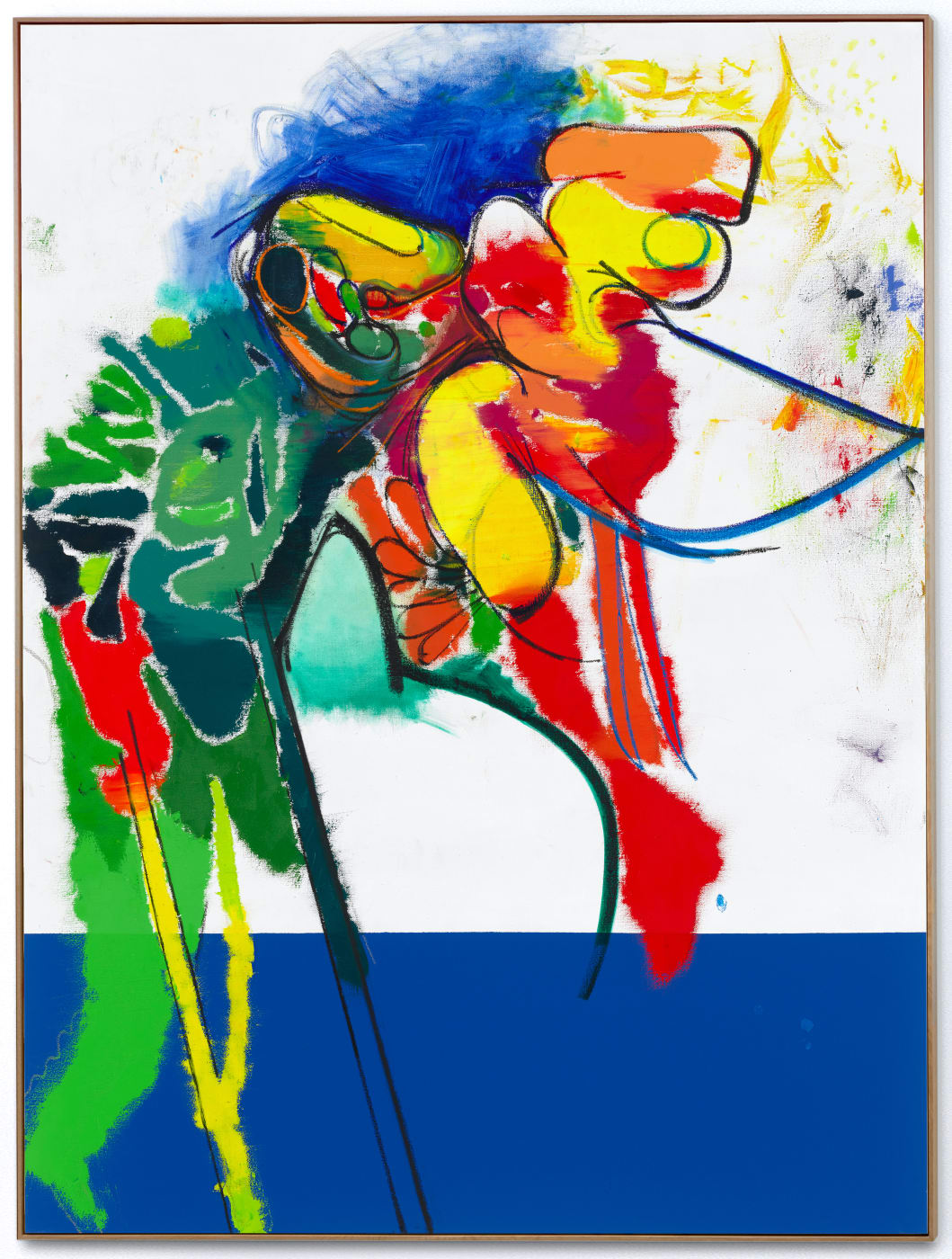 The artist’s original inspiration for the Furor I series is a 1916 postcard depicting soldiers on crutches with missing legs....