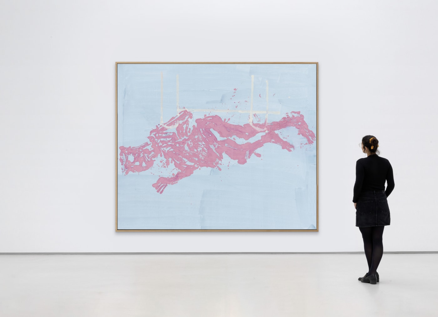 A group of paintings on a powder-blue ground evokes the blue backgrounds of German Renaissance painter Lucas Cranach the Elder’s...