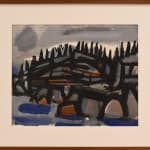 Leo Garel, Winter Landscape with Yellow Sun (#7256)