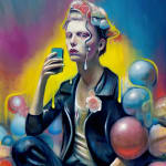 Painting "Embracing finality" by Filip Markiewicz, 2023