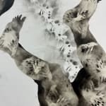 Géraldine Tobe painting. Congolese Artist. Contemporary African art in Paris. AFIKARIS PARIS. Smoke on canvas. Figurative painting. Black and white. Spiritual artworks. Feminist artist.