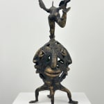 Hervé Yamguen sculpture. Bronze. Historical Cameroonian artist. Abstract figurative. AFIKARIS Gallery. Contemporary African Art in Paris. Cercle Kapsiki.