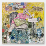 Salifou Lindou painting. Cameroonian Artist. Contemporary Art from Africa. AFIKARIS Paris. Contemporary art gallery in Paris. Sculpture. Figurative portraits. Observation of society. Cercle Kapsiki.