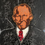 Ousmane Niang painting. Senegalese Artist. Contemporary African art in Paris. AFIKARIS PARIS. Acrylic and pastel on canvas. Pointillism. Anthropomorphic figures. Untitled art miami.
