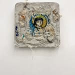 Fariba Boroufar. Iranian Artist. Contemporary African Art in Paris. AFIKARIS. Wool weaving. Acrylic Painting. Hybridity of techniques. Decaying beauty of these abandoned structures.