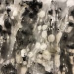 Mouhcine Rahaoui painting. Moroccan Artist. Contemporary African art in Paris. AFIKARIS PARIS. Mixed media (charcoal, wax, glue, plastic, wax, resin) on canvas. Installations. Ready-made. 1-54 London. Art genève 2024