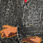 Ousmane Niang painting. Senegalese Artist. Contemporary African art in Paris. AFIKARIS PARIS. Acrylic and pastel on canvas. Pointillism. Anthropomorphic figures. Untitled art miami.