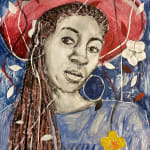 Salifou Lindou painting. Cameroonian Artist. Contemporary African art in Paris. AFIKARIS Gallery Paris. Mixed media on canvas. Figurative portraits. Duality of human beings. Observation of society. Cercle Kapsiki.