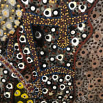 Ousmane Niang painting. Senegalese Artist. Contemporary African art in Paris. AFIKARIS PARIS. Acrylic and pastel on canvas. Pointillism. Anthropomorphic figures.
