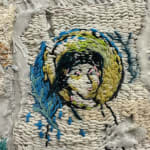 Fariba Boroufar. Iranian Artist. Contemporary African Art in Paris. AFIKARIS. Wool weaving. Acrylic Painting. Hybridity of techniques. Decaying beauty of these abandoned structures.