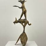 Hervé Yamguen sculpture. Bronze. Historical Cameroonian artist. AFIKARIS Gallery. Contemporary African Art in Paris. Cercle Kapsiki. Figurative animals.
