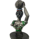 Cameroonian Artist. Contemporary Art from Africa. AFIKARIS Paris. Contemporary art gallery in Paris. Sculpture. Figurative portraits. Observation of society. Cercle Kapsiki.