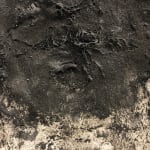 Mouhcine Rahaoui painting. Moroccan Artist. Contemporary African art in Paris. AFIKARIS PARIS. Mixed media (charcoal, wax, glue, plastic, wax, resin) on canvas. Installations. Ready-made.