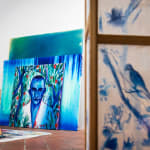 View of Omar Mahfoudi's studio at AFIKARIS Gallery. Studio Vanssay.