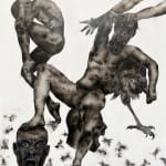 Géraldine Tobe painting. Congolese Artist. Contemporary African art in Paris. AFIKARIS PARIS. Smoke on canvas. Figurative painting. Black and white. Spiritual artworks. Feminist artist.Feminist artist. Art Contemporain Africain