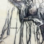 Fariba Boroufar. Iranian Artist. Contemporary African Art in Paris. AFIKARIS. Wool weaving. Acrylic Painting. Hybridity of techniques. Decaying beauty of these abandoned structures.