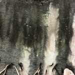 Mouhcine Rahaoui painting. Moroccan Artist. Contemporary African art in Paris. AFIKARIS PARIS. Mixed media (charcoal, wax, glue, plastic, wax, resin) on canvas. Installations. Ready-made. 1-54 London. Art genève 2024
