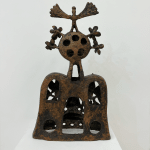 Hervé Yamguen sculpture. Bronze. Historical Cameroonian artist. Abstract figurative. AFIKARIS Gallery. Contemporary African Art in Paris. Cercle Kapsiki.