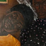 Matthew Eguavoen painting. Nigerian Artist. Contemporary Art Gallery. Oil on canvas. Figurative painting with a photographic vision. Mental health. Family portraits. Black Vanguard movement.