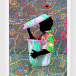 Saidou Dicko photograph. Burkinabè Artist. Contemporary African Art in Paris. AFIKARIS Gallery. Self-taught artist. Painted photography. Echoes to Peulh tradition. Figurative and poetic photography.