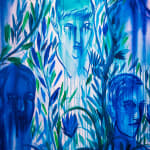 Omar Mahfoudi painting. Moroccan Artist. Contemporary art. Acrylic and ink on paper and canvas. Figurative. Abstraction. Cinematic paintings. Dreamy. Bold colours.